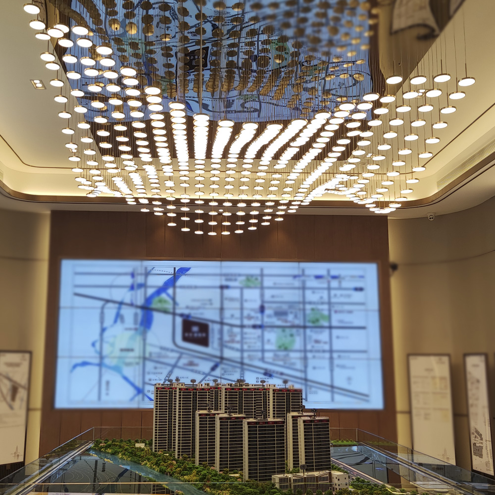 Villa Hotel Large Non-standard Customized Wave Shape Acrylic Chandelier