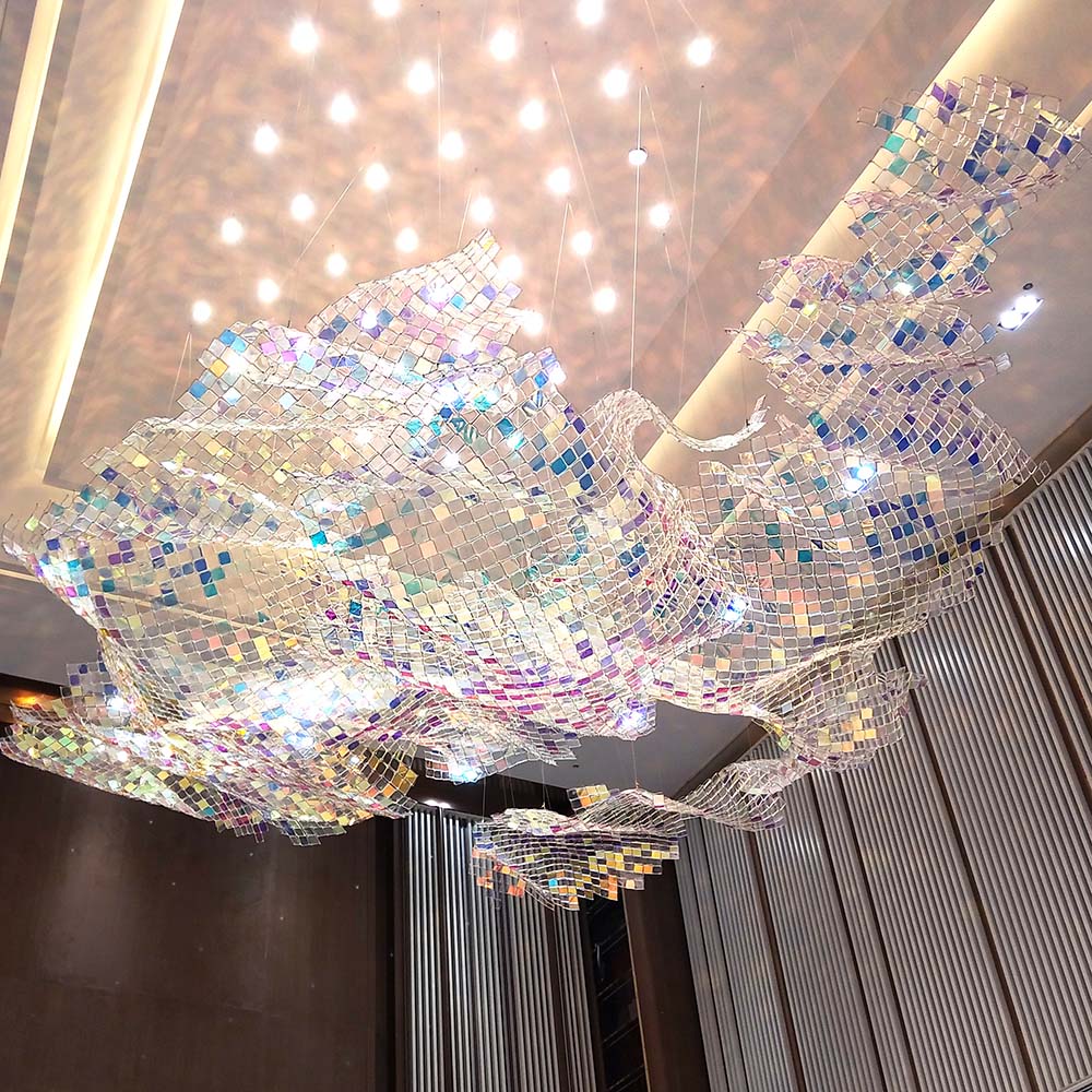 Contemporary modern lobby large chandelier for apartment hotel lobby