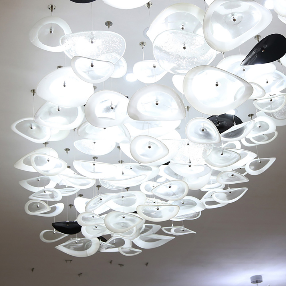 Unique design flower shape custom acrylic chandelier for home villa hotel