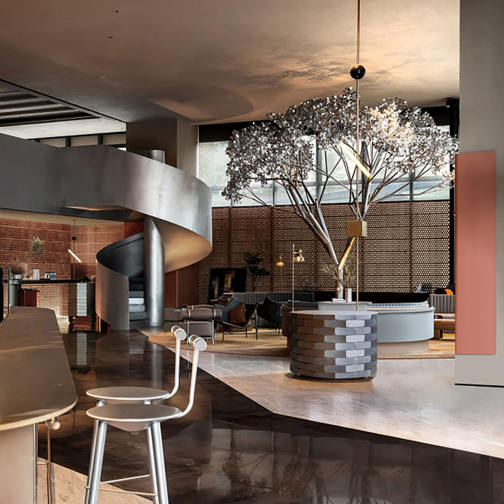 Custom shaped floor lamps for public area decoration