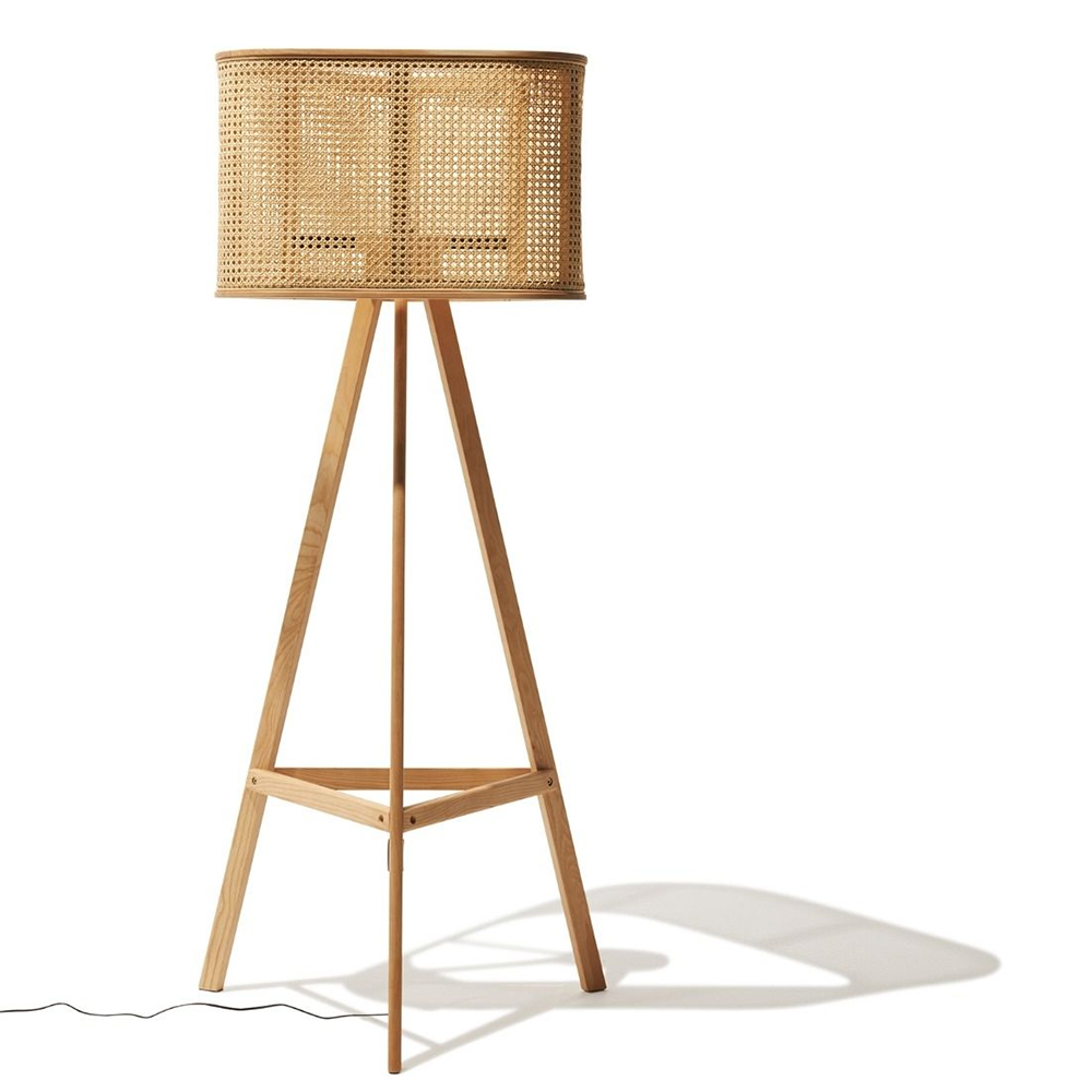 Rattan wooden floor lamp modern simple bedroom living room lamp