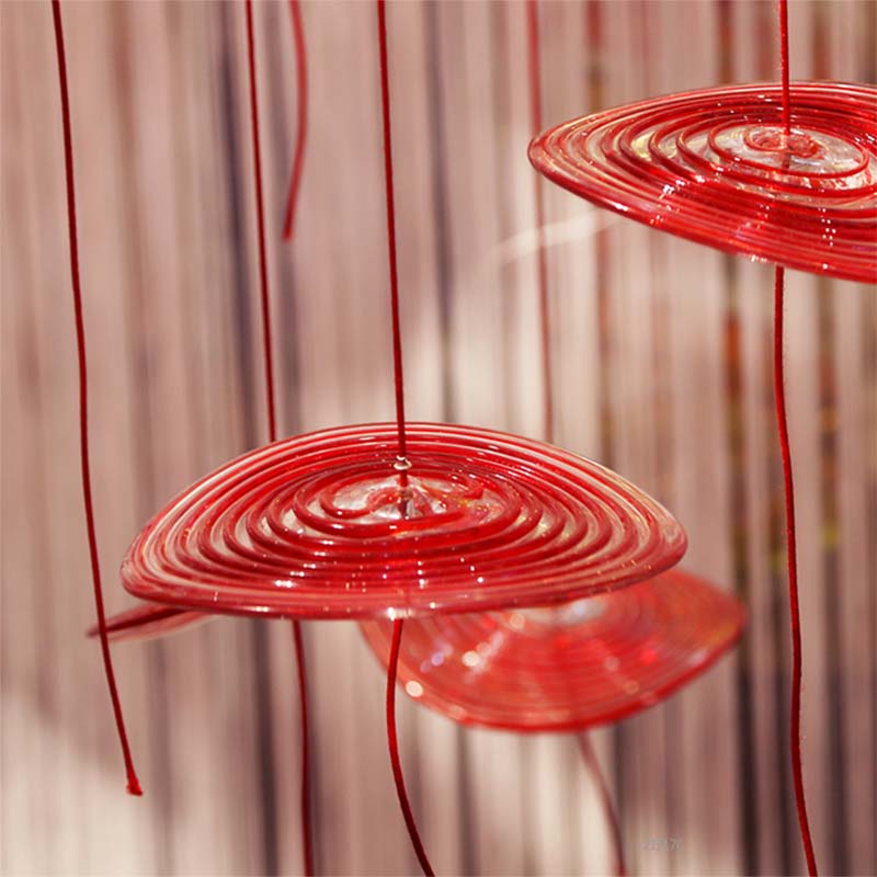 Modern colored glass chandelier design red staircase chandelier for villa apartment