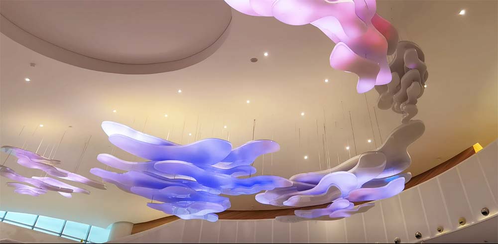Colored Light Chandelier