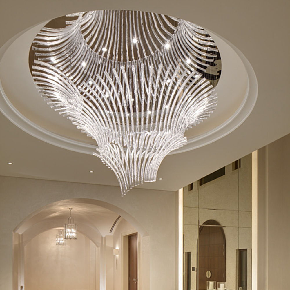 Customized Hall Custom Size Lamp Pendant Interior Large Modern Lighting Crystal Chandelier