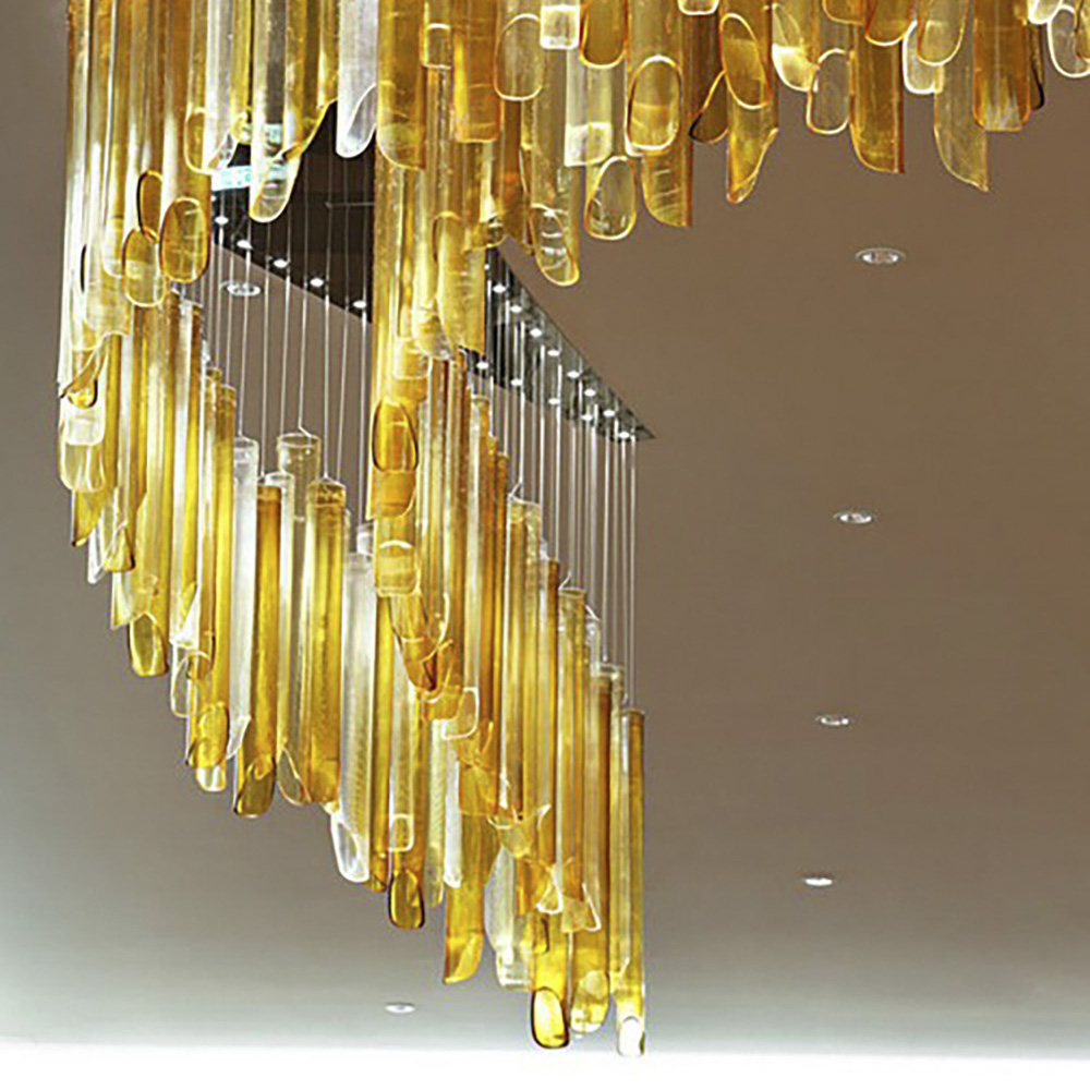 Colorful Chandelier Ceiling Luxury Pendant Lamp Modern Long Villa Hotel