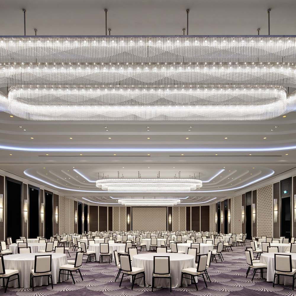 Custom Hanging Lights Indoor Decoration Metal Glass Hotel Modern Crystal Chandelier Luxury