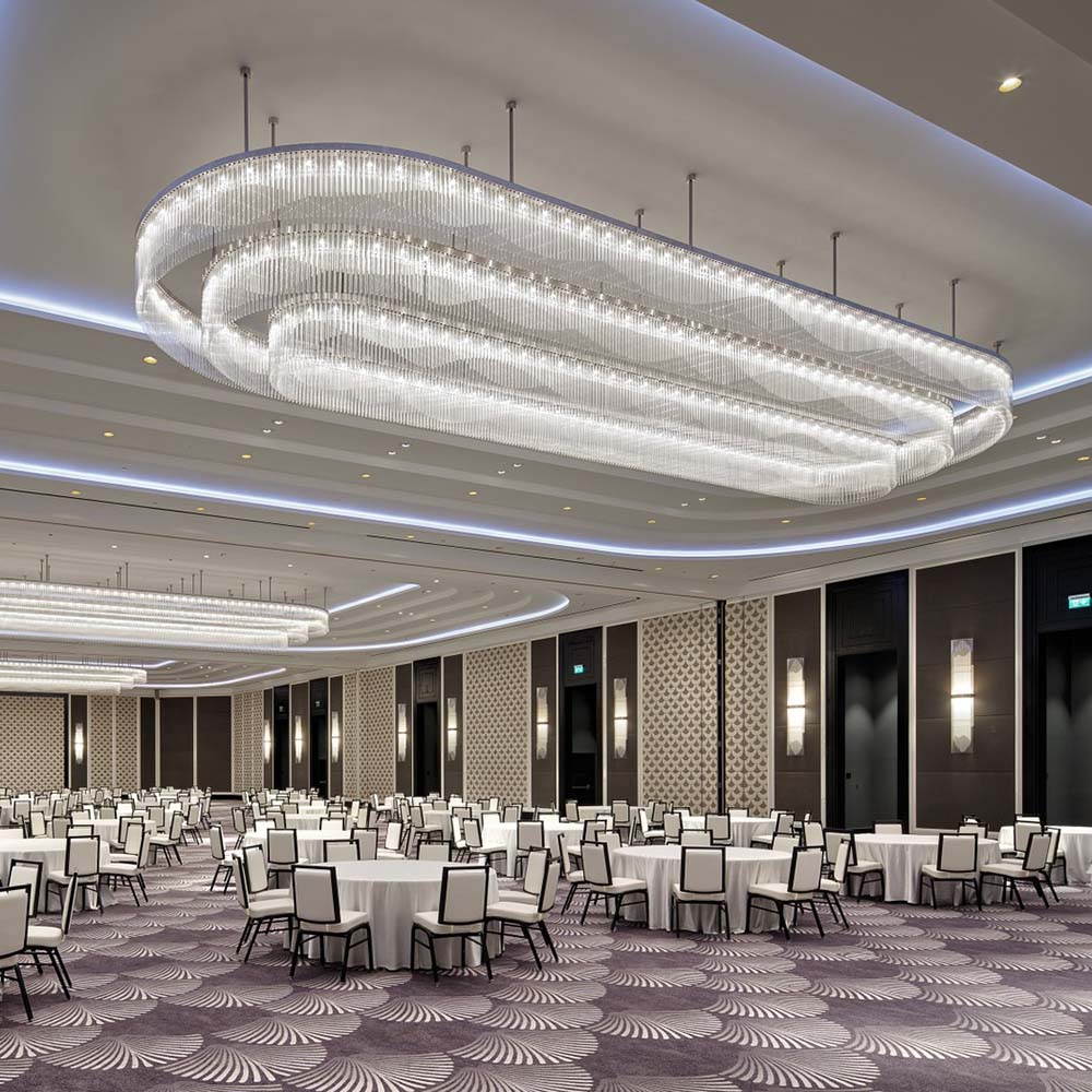 Custom Hanging Lights Indoor Decoration Metal Glass Hotel Modern Crystal Chandelier Luxury