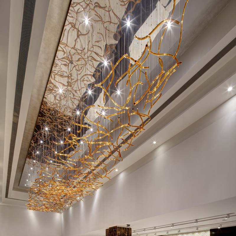 Hanging Light Modern Pendant Lights Luxury Glass Chandelier Light for Hotel Lobby