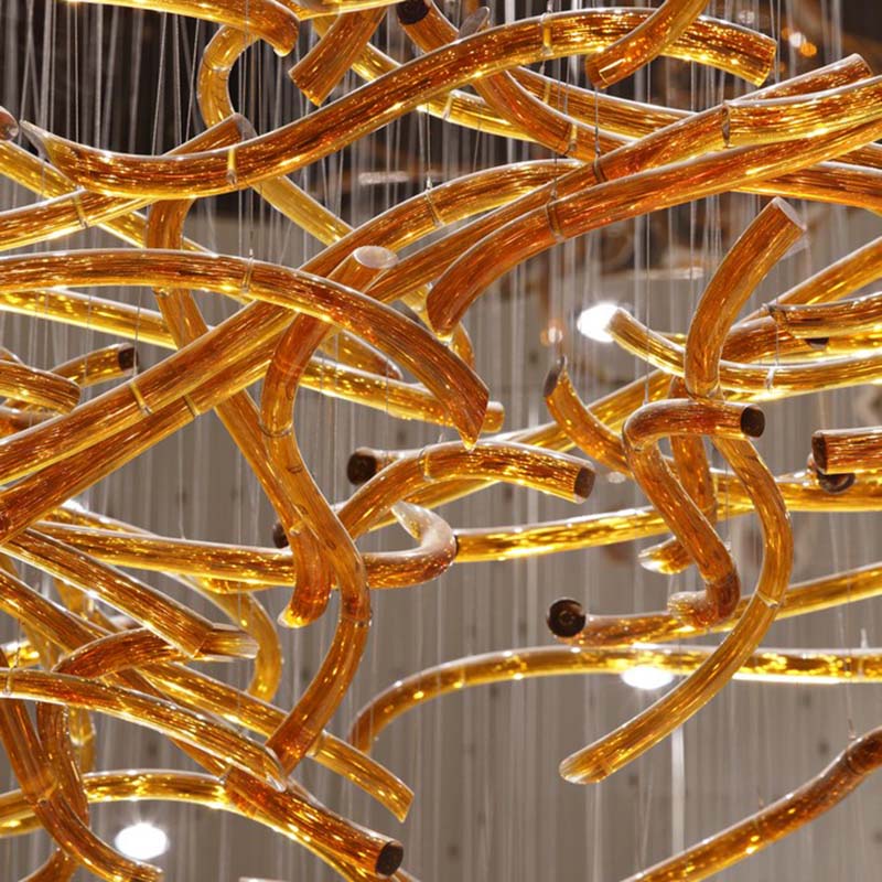 Hanging Light Modern Pendant Lights Luxury Glass Chandelier Light for Hotel Lobby