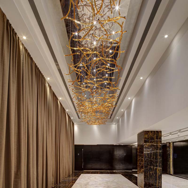 Hanging Light Modern Pendant Lights Luxury Glass Chandelier Light for Hotel Lobby