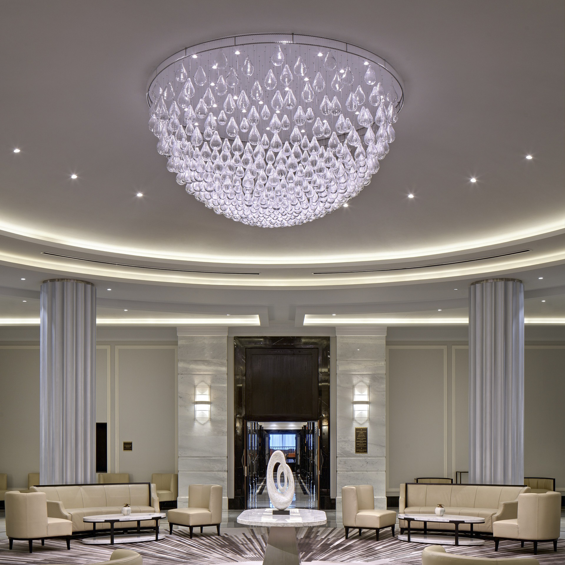 Raindrop Chandeliers Design High Ceilings Metal Crystal Chandelier Lamp Luxury Pendant Light