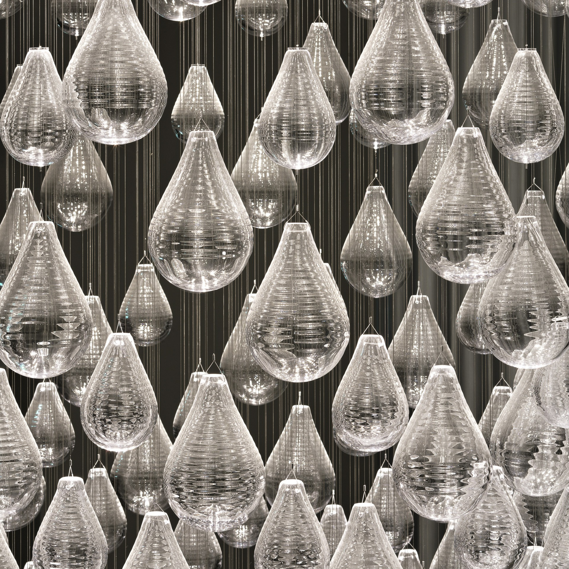 Raindrop Chandeliers Design High Ceilings Metal Crystal Chandelier Lamp Luxury Pendant Light