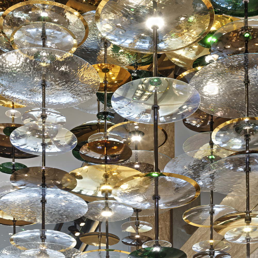 Colorful Hanging Chandelier Pendant Light Hotel Ceiling Lighting Glass Modern Chandelier