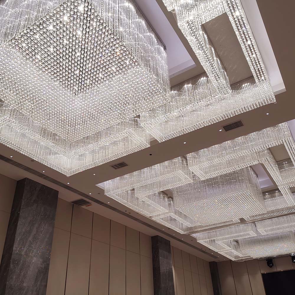 Gaint Modern Style Decoration Metal Hotel Contemporary Crystal Glass Chandelier Ceiling Light