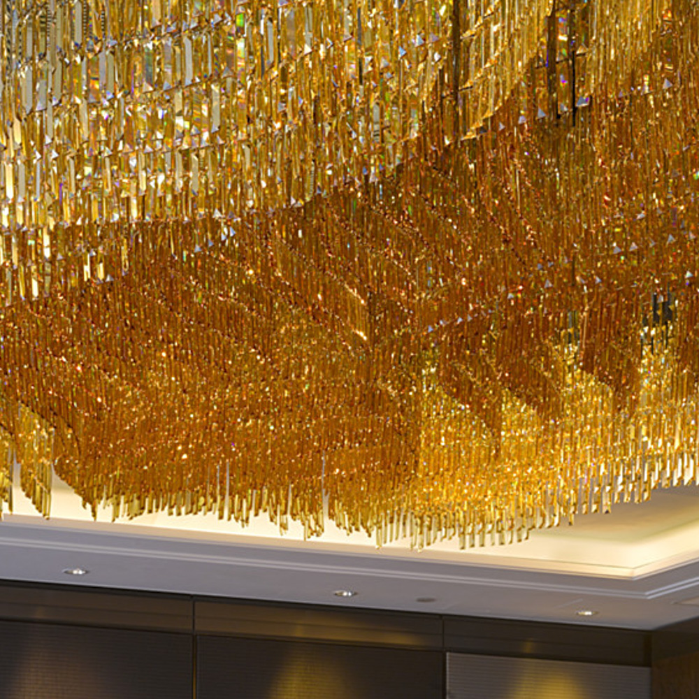 High Ceiling Glass Chandeliers Ceiling Luxury Modern Lamp Pendant for Dining Room