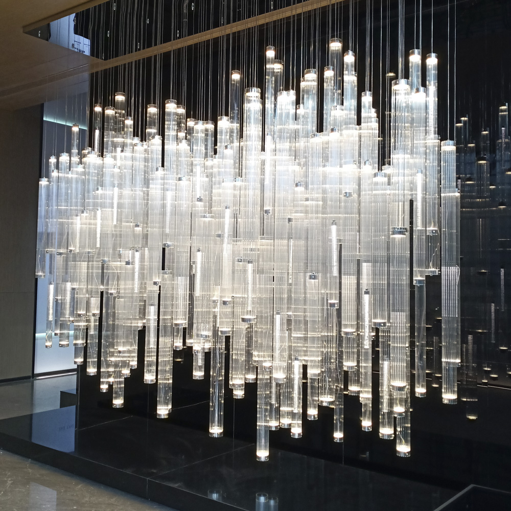 Customized Glass Light Fixture Tube Chandelier Wedding Party Decorative Pendant Light Chandeliers