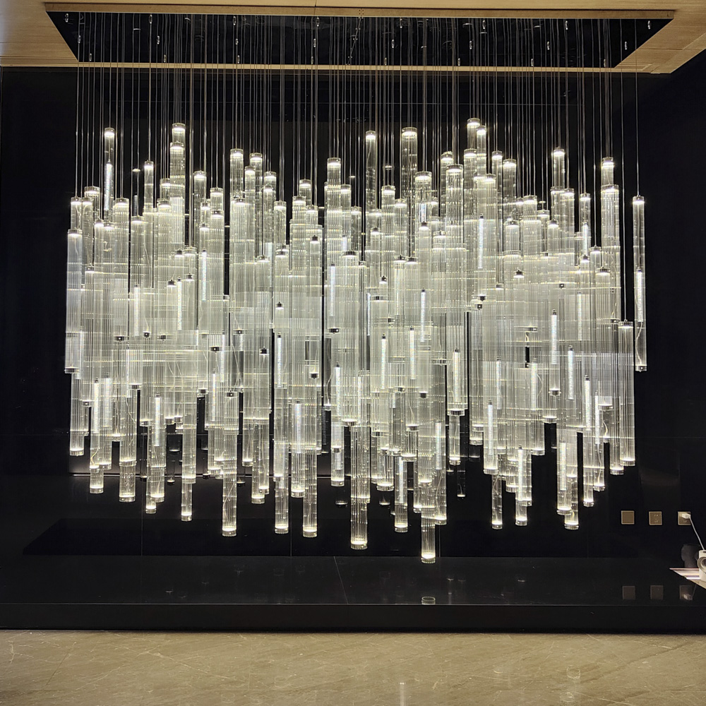 Customized Glass Light Fixture Tube Chandelier Wedding Party Decorative Pendant Light Chandeliers