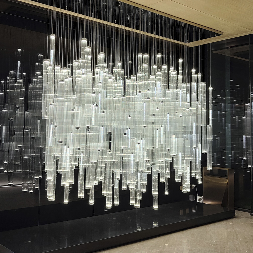 Customized Glass Light Fixture Tube Chandelier Wedding Party Decorative Pendant Light Chandeliers