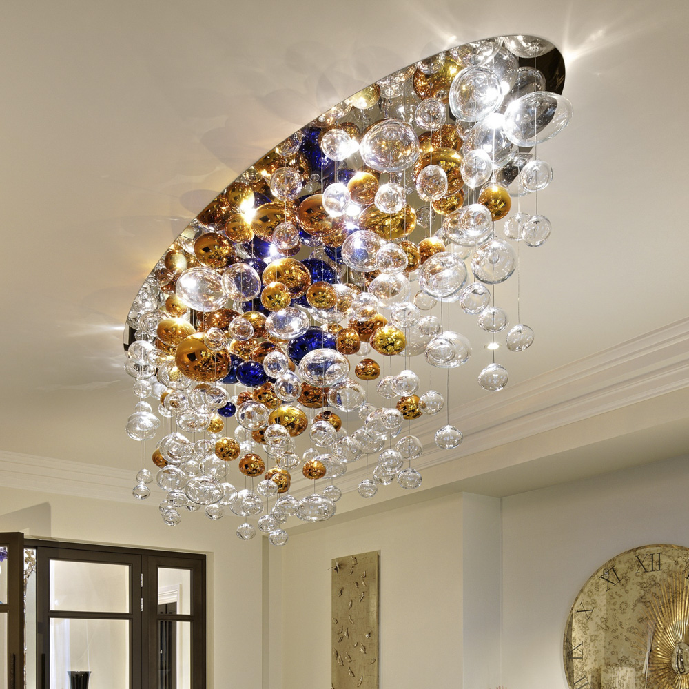 Modern Minimalism Glass Ball Pendant Lamp Living Room Stair Lamp Chandelier