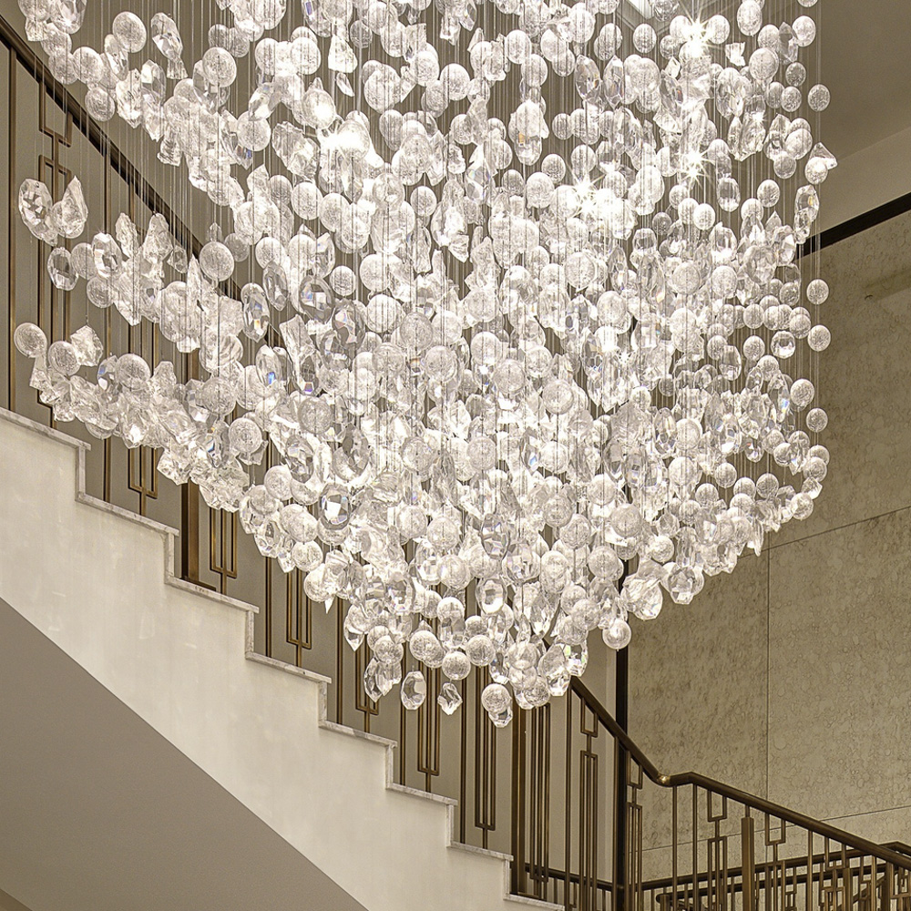 Crystal Entryway Raindrop Ceiling Pendant Chandeliers for Dining for Living Room