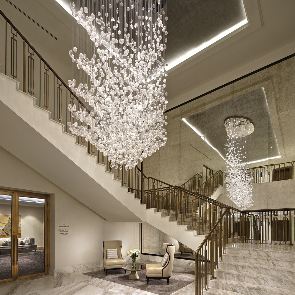 Crystal Entryway Raindrop Ceiling Pendant Chandeliers for Dining for Living Room