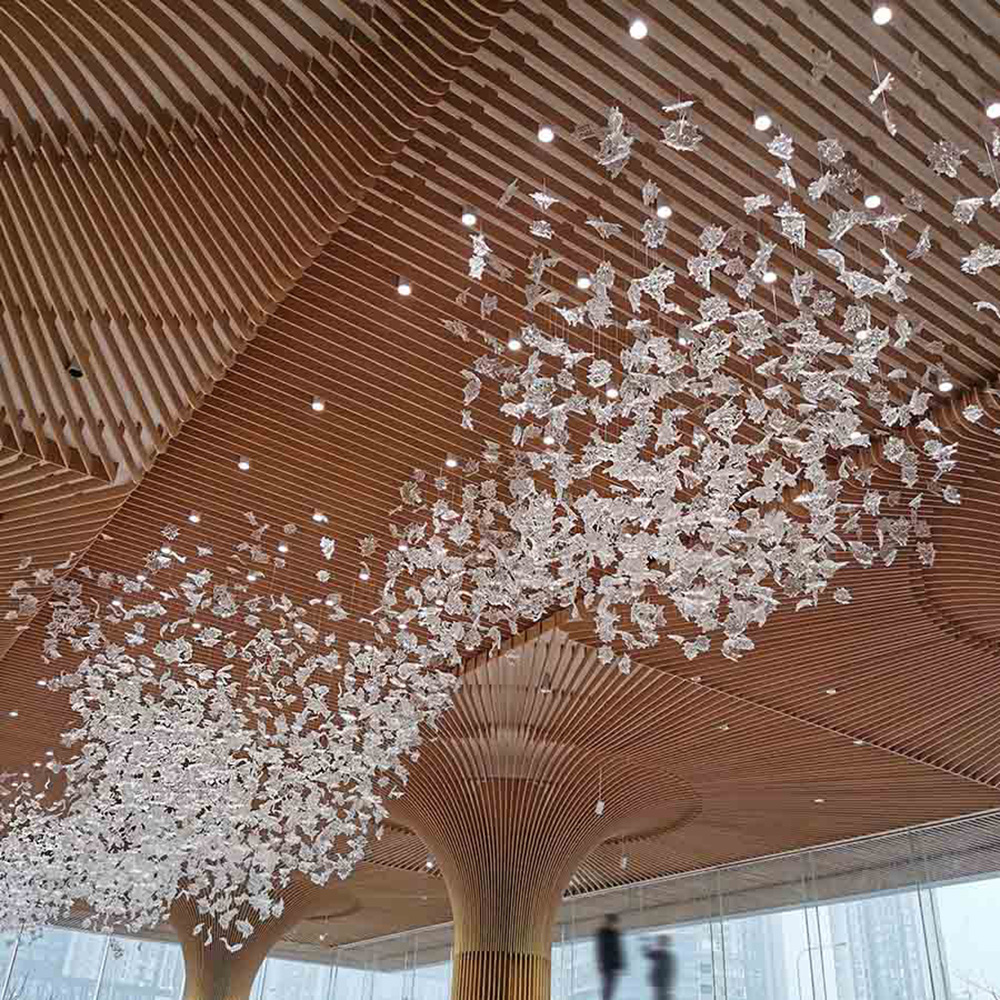 Creative Glass Large Leaf Chandelier Modern Luxury Large