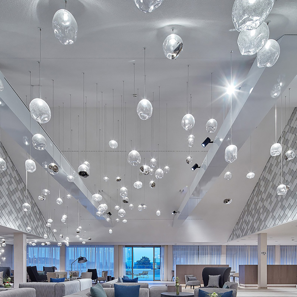 Glass High Quality Luxury Villa Department Dining Hall Custom Project Chandelier Lamp