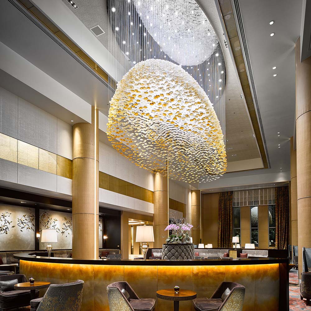 Customized Large Luxury Glass Chandeliers Pendant Light Pefect for Shopping Mall Hotel Stairs