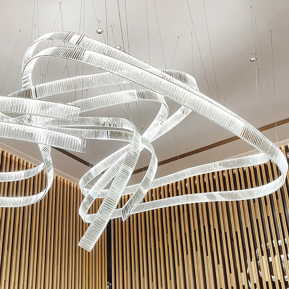 Decorative Custom Hotel Project Glass Chandelier Lighting for Wedding Lobby Restaurant