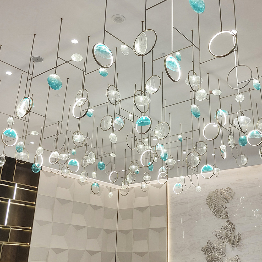 Acrylic Metal Customized Large Living Room Luxury Hanging Ceiling Chandelier