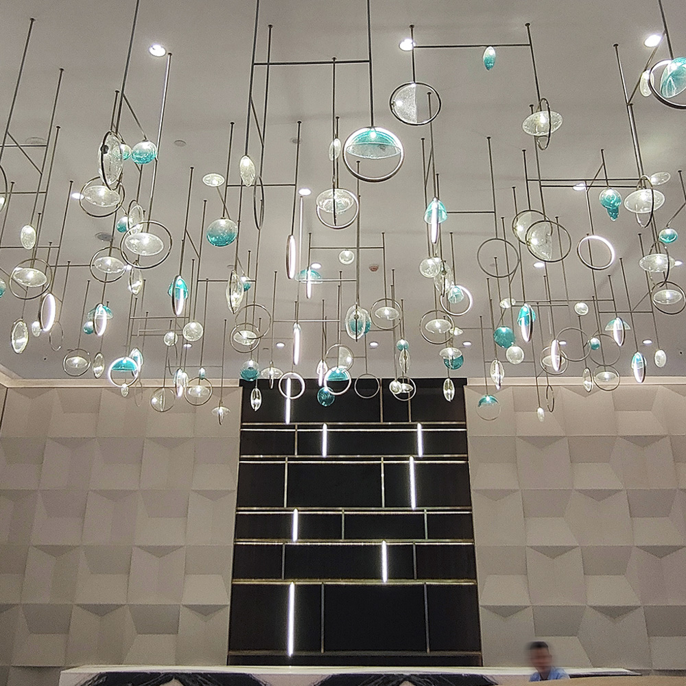 Acrylic Metal Customized Large Living Room Luxury Hanging Ceiling Chandelier