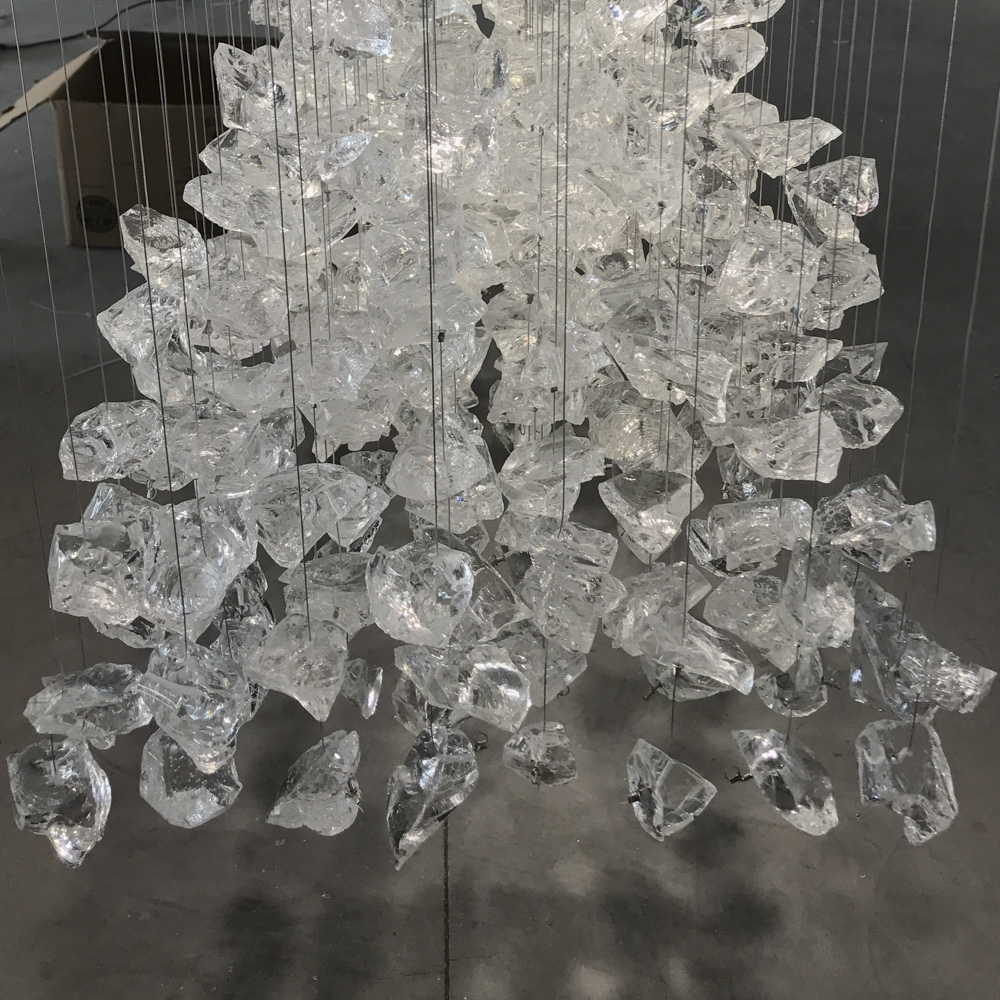 Indoor Pentant Crystal Spotlight Chandelier Modern Hanging Lamp for High Ceilings Hotel
