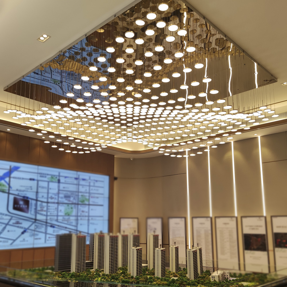 Luxury Ceiling Chandelier Metal Hanging Lighting Home Decor Acrylic Big Pendant for Hotel