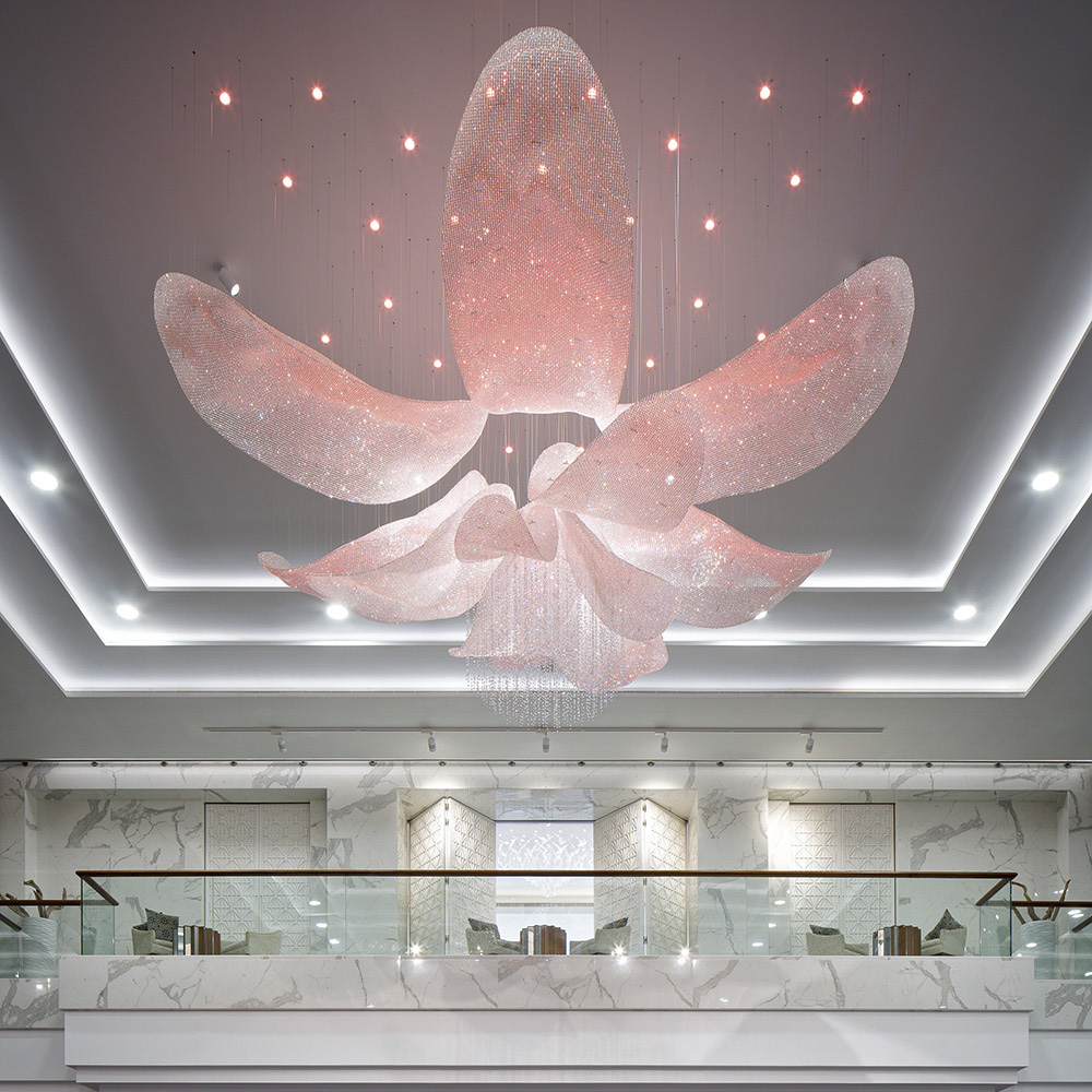 Crystal Indoor Decorative LED Blue Pendant Lighting Living Room Chandelier Pendant Lamp