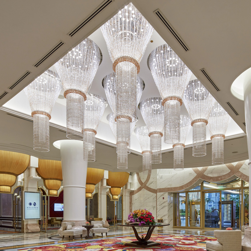Cutomized Hanging Lobby Chandeliers Modern Hanging Pendant Light Ceiling Lights for Hotel Hall