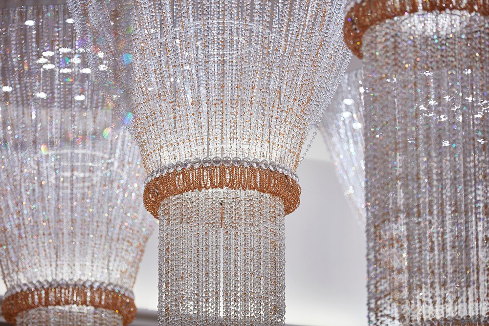 hanging chandelier living room
