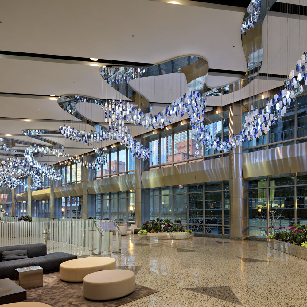 Acrylic Modern Hotel Giant Hanging Lamp Chandelier Luxury