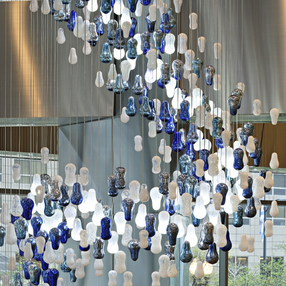 Acrylic Modern Hotel Giant Hanging Lamp Chandelier Luxury