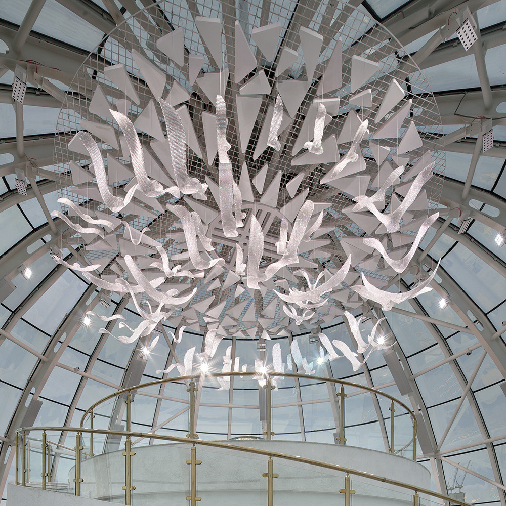 Modern Metal Hanging Lighting Lamp Chandelier Pendant for High-end Hotel Lobby