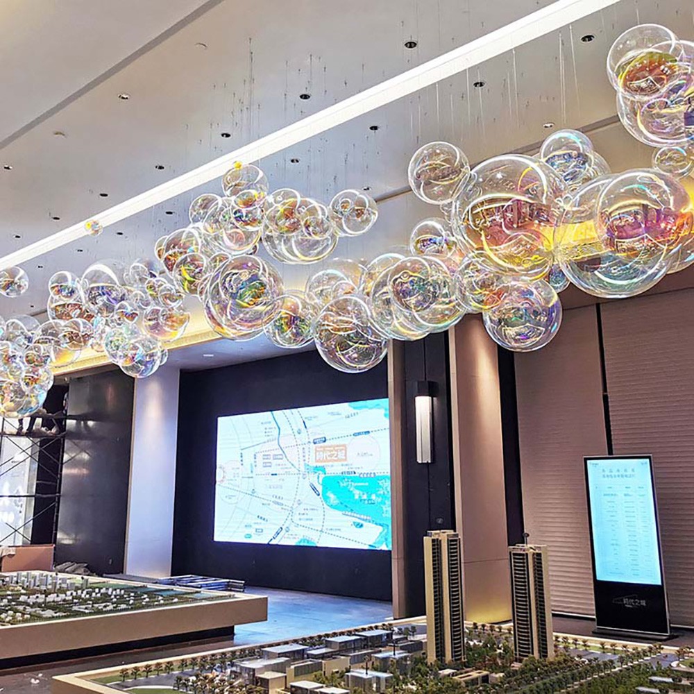 Colored Ball Large Glass Colored Customize Ball Interior Decoration for Hotel Lobby Wedding