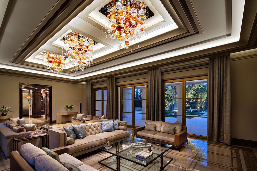 modern rectangular crystal chandelier