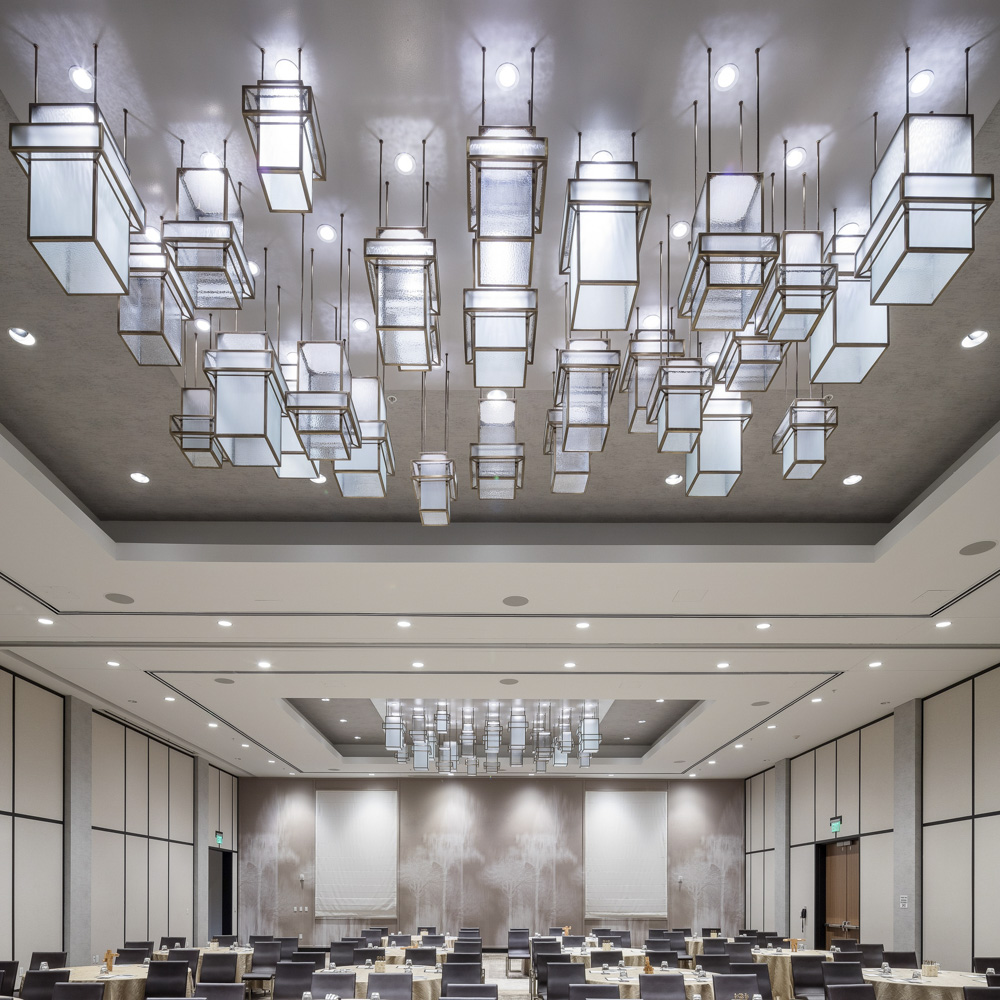 Modern Creative Glass Chandelier Metal Hanging Lamp Luxury for Villa Hotel