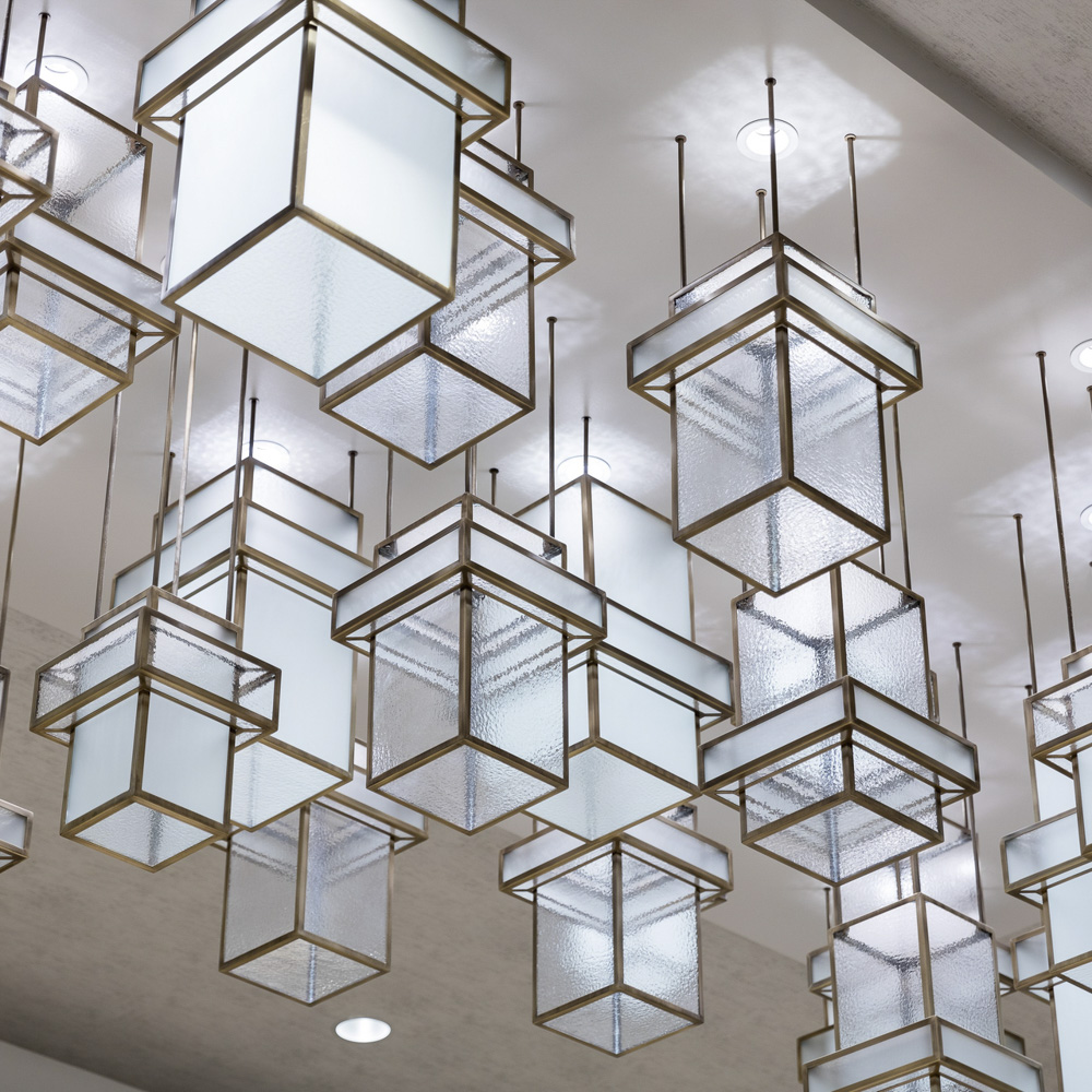 Modern Creative Glass Chandelier Metal Hanging Lamp Luxury for Villa Hotel