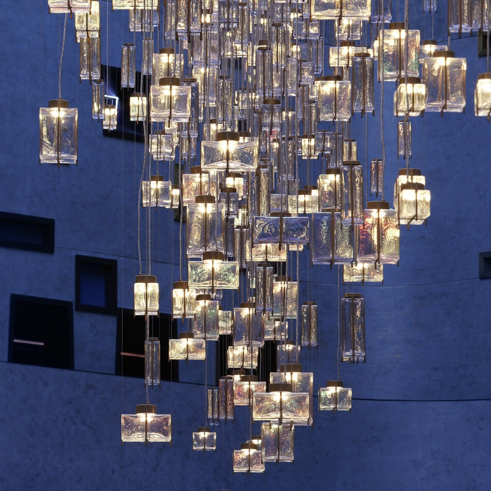 Customization Chandelier Glass Luxury Modern Light Hanging Lamps for Living Room Villa Hotel