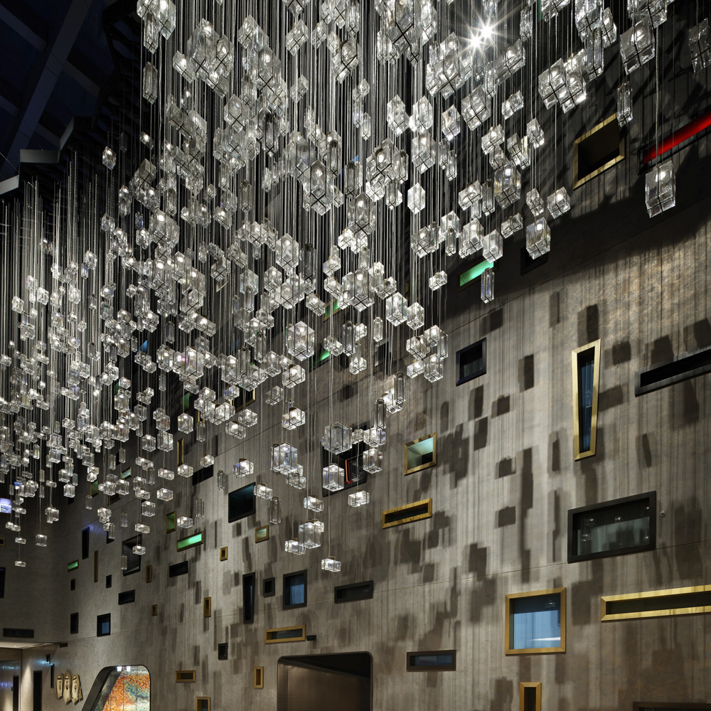Customization Chandelier Glass Luxury Modern Light Hanging Lamps for Living Room Villa Hotel