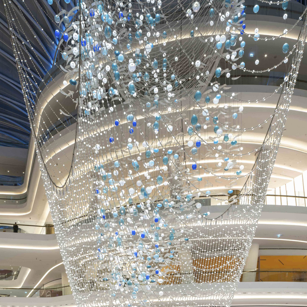 Colorful Chandelier Crystal Ceiling Light Modern Hanging Lamps Ball for Hotel Lobby