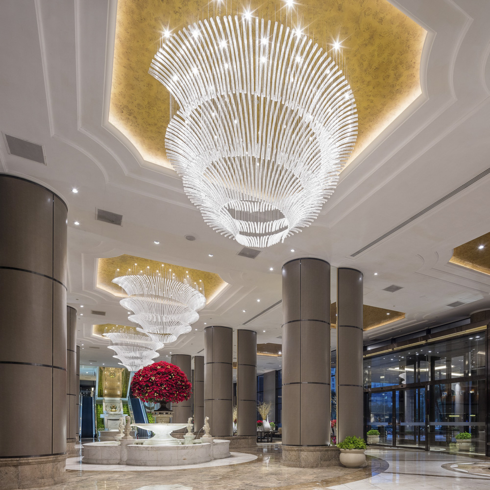 Modern Chandeliers Ceiling Lights Glass Pipe Hanging Lamps Glass Pendant for Hotel Hall