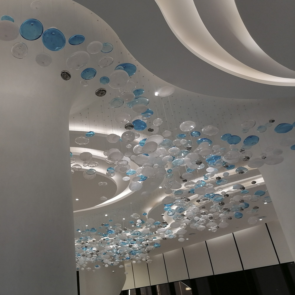 Modern Luxury Chandelier Ceiling Lights Pendant Hanging Lights Blue for Hotel Lobby