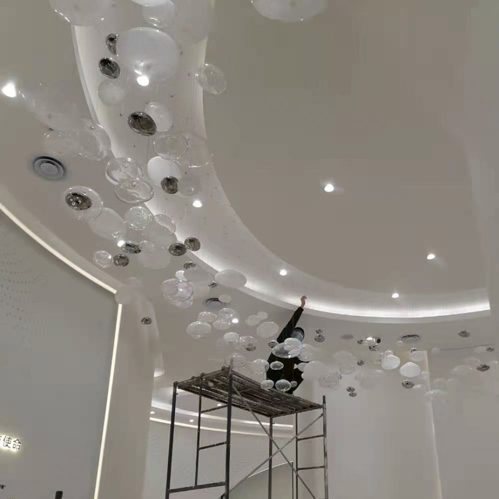 Modern Luxury Chandelier Ceiling Lights Pendant Hanging Lights Blue for Hotel Lobby