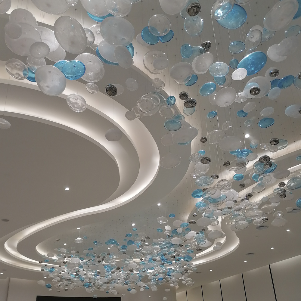 Modern Luxury Chandelier Ceiling Lights Pendant Hanging Lights Blue for Hotel Lobby